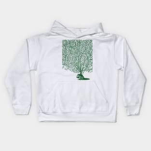 Green Sea Fan Coral Kids Hoodie